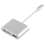 Adaptador Multifuncional 4 em 1 USB / Type-C para 4K HDMI + VGA + USB 3.0