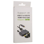 Adaptador Multifuncional 4 em 1 USB / Type-C para 4K HDMI + VGA + USB 3.0