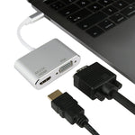 Adaptador Multifuncional 4 em 1 USB / Type-C para 4K HDMI + VGA + USB 3.0