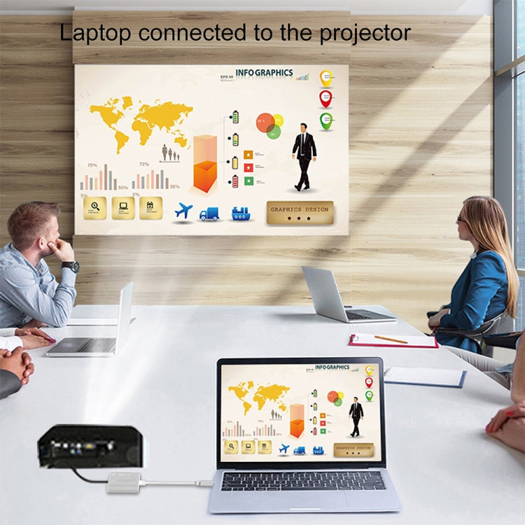 Adaptador Multifuncional 4 em 1 USB / Type-C para 4K HDMI + VGA + USB 3.0