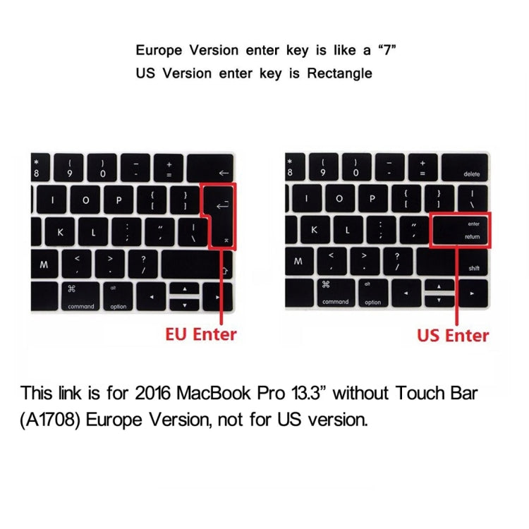 ENKAY Hat-Prince 2 em 1 Capa Protetora Rígida Fosca de Plástico + Versão Europa Capa Protetora Ultra-fina de TPU para Teclado para MacBook Pro 2016 13,3 Polegadas sem Touch Bar (A1708), 13,3 polegadas sem Touch Bar Versão Europa