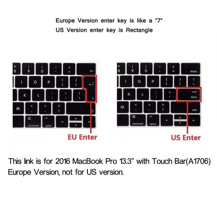 ENKAY Hat-Prince 2 em 1 Capa Protetora Rígida Cristal de Plástico + Versão Europa Capa Protetora Ultra-fina de TPU para Teclado para MacBook Pro 2016 13,3 Polegadas com Touch Bar (A1706), 13,3 polegadas com Touch Bar Versão Europa