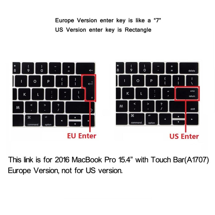 ENKAY Hat-Prince 2 em 1 Capa Protetora Rígida Cristal de Plástico + Versão Europa Capa Protetora Ultra-fina de TPU para Teclado para MacBook Pro 2016 15,4 Polegadas com Touch Bar (A1707), 15,4 polegadas com Touch Bar Versão Europa