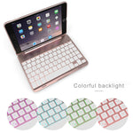 F8SM+ Versão Laptop Teclado Bluetooth Colorido Retroiluminado em Liga de Alumínio para iPad mini 4 / mini 5