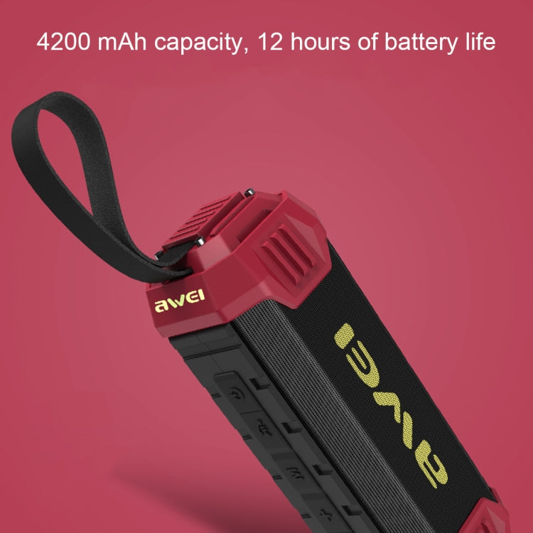 Coluna Bluetooth awei Y280 IPX4 com Power Bank, Graves Reforçados, Microfone Integrado, Suporte FM / USB / Cartão TF / AUX, Y280