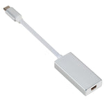 Conversor USB-C / Type-C 3.1 Macho para Mini DP Fêmea HD, Comprimento: 12cm, Prateado, Dourado