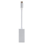 Conversor USB-C / Type-C 3.1 Macho para Mini DP Fêmea HD, Comprimento: 12cm, Prateado, Dourado
