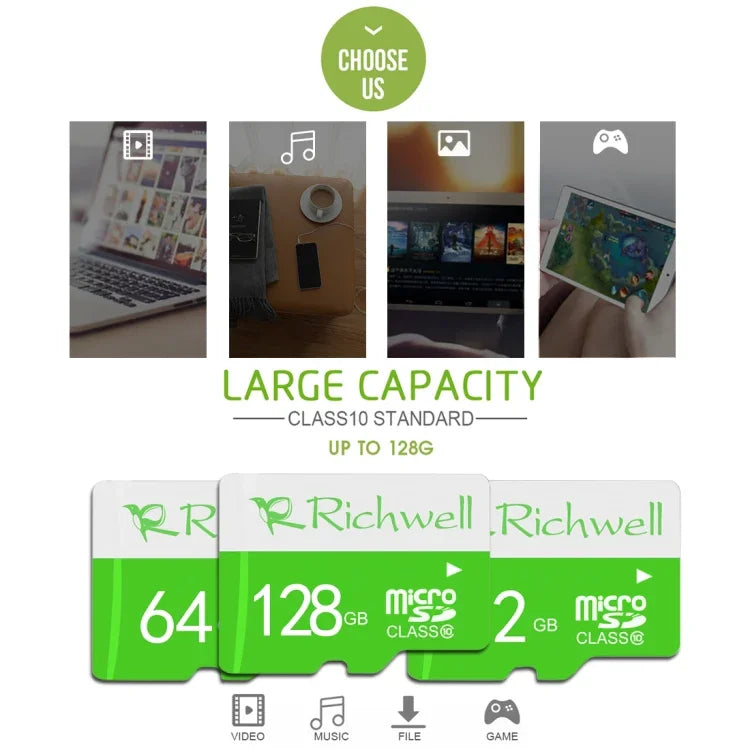 Cartão de Memória Micro SD (TF) Richwell 32GB Classe 10 de Alta Velocidade, 32GB
