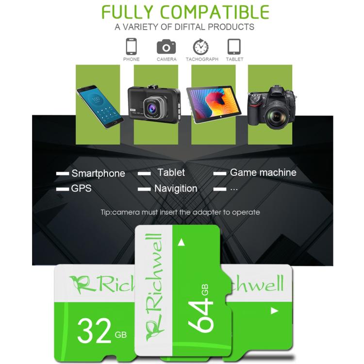 Cartão de Memória Micro SD (TF) Richwell 32GB Classe 10 de Alta Velocidade, 32GB