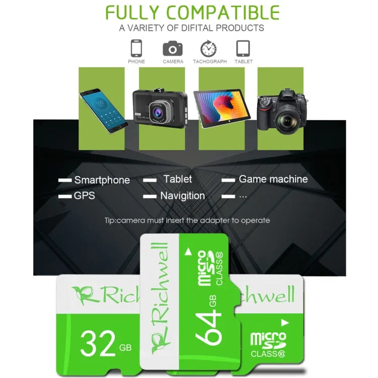 Cartão de Memória Micro SD(TF) Richwell 16GB Classe 10 de Alta Velocidade, 16GB