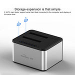 Dock para Disco Rígido Blueendless SATA USB 3.0 2 Baias para Cópia Offline de 2,5 / 3,5 polegadas