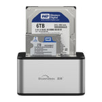 Dock para Disco Rígido Blueendless SATA USB 3.0 2 Baias para Cópia Offline de 2,5 / 3,5 polegadas