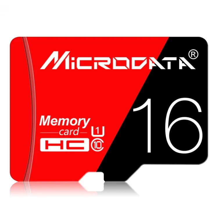 Cartão de Memória TF (Micro SD) Vermelho e Preto U1 de Alta Velocidade MICRODATA 16GB, 16GB