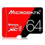 Cartão de Memória TF (Micro SD) Vermelho e Preto U3 de Alta Velocidade MICRODATA 64GB, 64GB