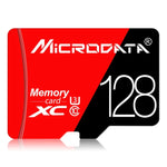 Cartão de Memória TF (Micro SD) Vermelho e Preto U3 de Alta Velocidade MICRODATA 128GB, 128GB