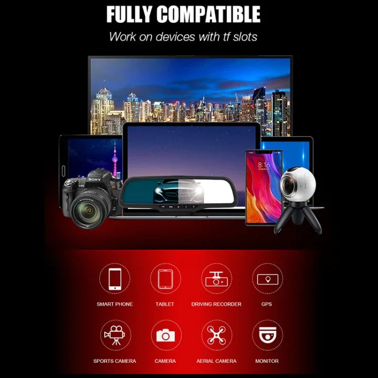 Cartão de Memória TF (Micro SD) Vermelho e Preto U3 de Alta Velocidade MICRODATA 128GB, 128GB
