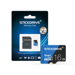 Cartão de Memória TF (Micro SD) Azul e Preto U1 de Alta Velocidade STICKDRIVE 16GB, 16GB