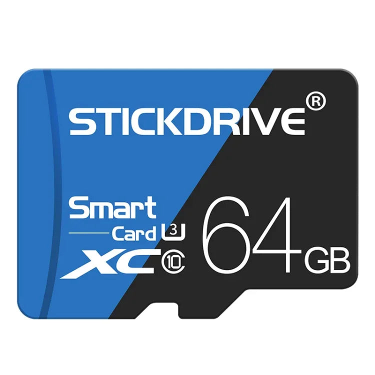 Cartão de Memória TF (Micro SD) Azul e Preto U3 de Alta Velocidade STICKDRIVE 64GB, 64GB