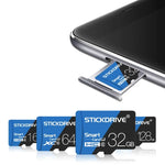 Cartão de Memória TF (Micro SD) Azul e Preto U3 de Alta Velocidade STICKDRIVE 64GB, 64GB
