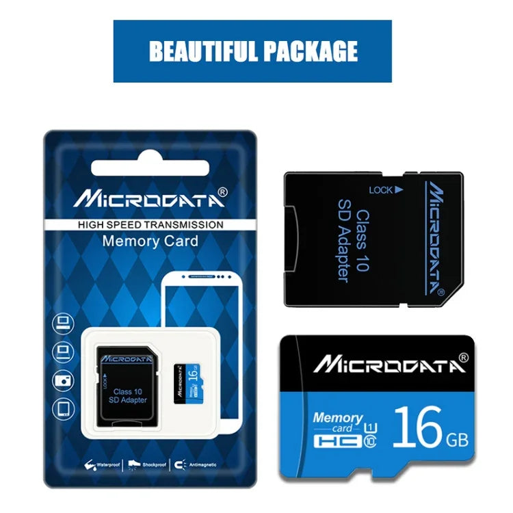 Cartão de memória MICRODATA 16GB U1 TF (Micro SD) azul e preto, 16GB