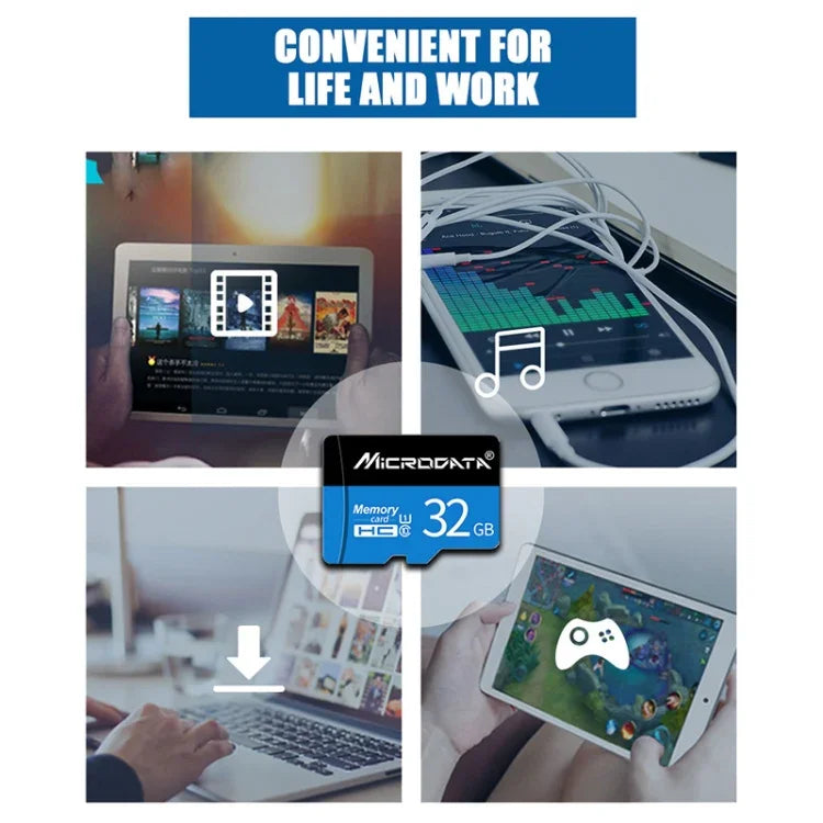 Cartão de memória MICRODATA 128GB U3 TF (Micro SD) azul e preto, 128GB