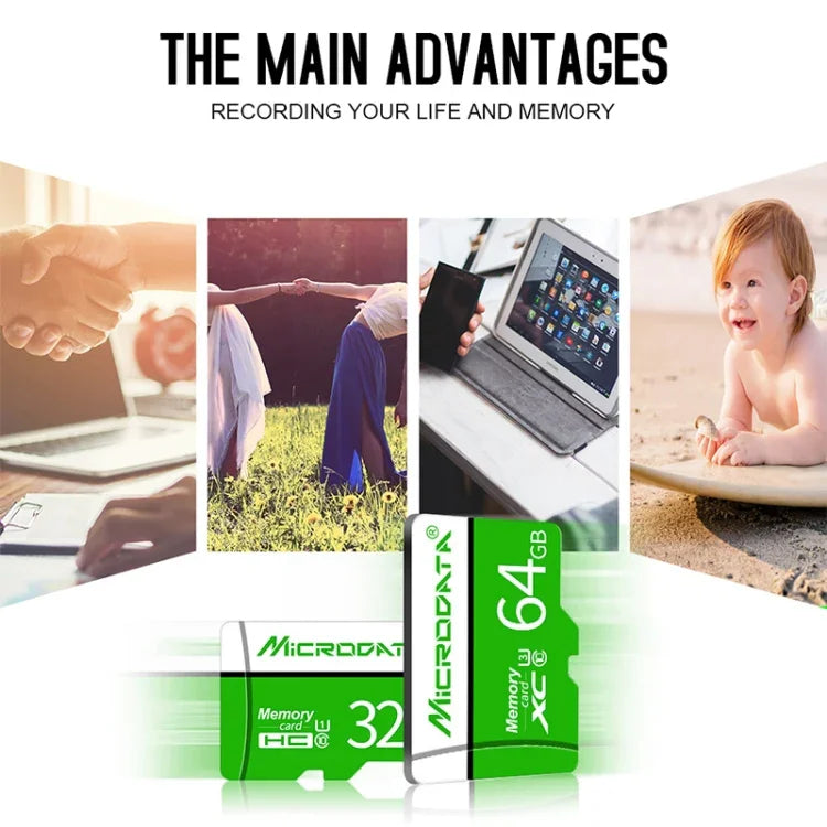 Cartão de Memória MICRODATA 16GB U1 TF (Micro SD) Verde e Branco, 16GB