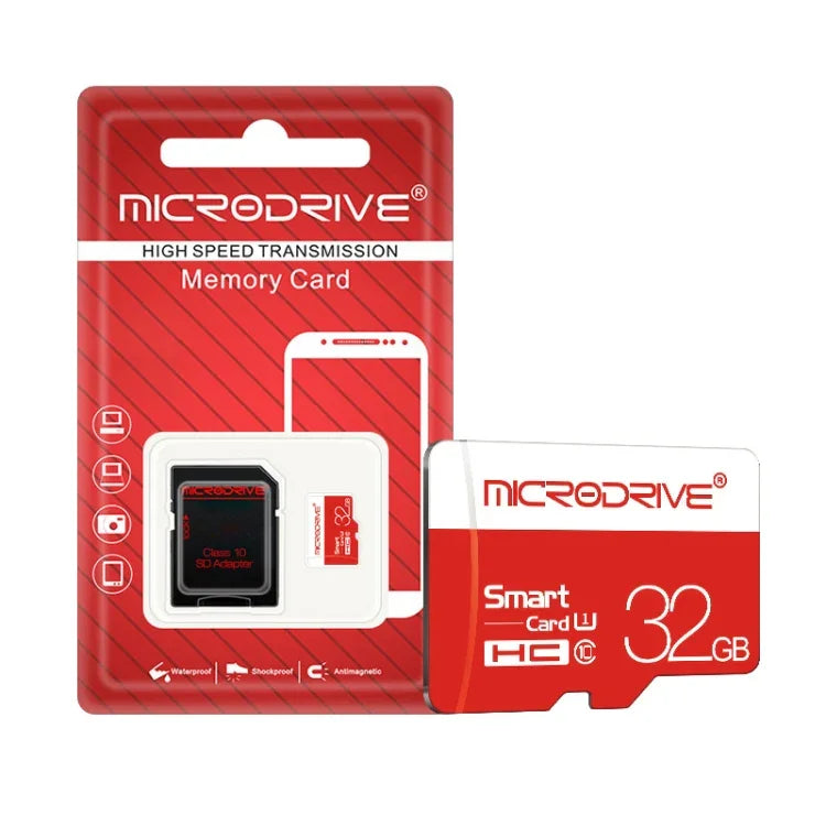 Cartão de Memória Microdrive 32GB Alta Velocidade Classe 10 Micro SD(TF), 32GB