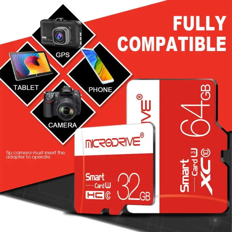 Cartão de Memória Microdrive 32GB Alta Velocidade Classe 10 Micro SD(TF), 32GB
