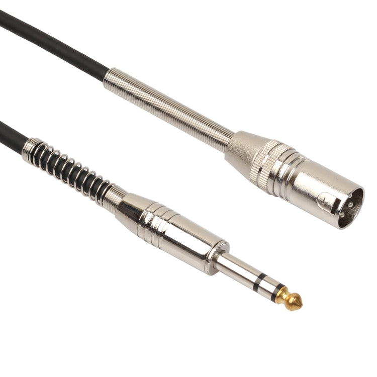 Cabo de áudio para microfone estéreo XLR macho de 3 pinos para ficha fêmea de 1/4 polegadas (6,35mm), 30cm, BK2077KM