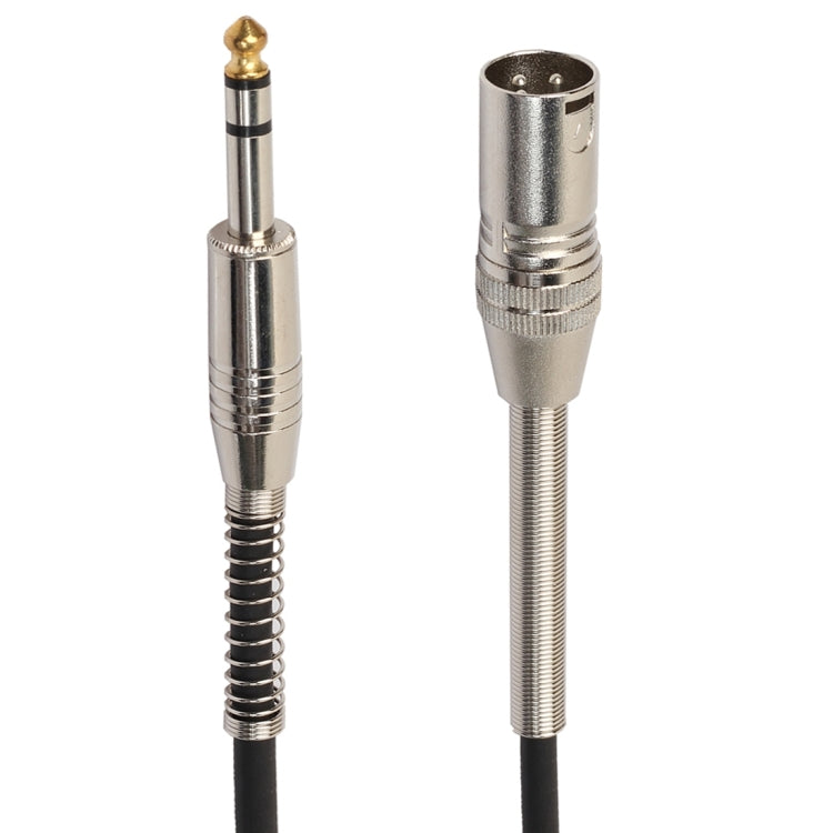 Cabo de áudio para microfone estéreo XLR macho de 3 pinos para ficha fêmea de 1/4 polegadas (6,35mm), 30cm, BK2077KM