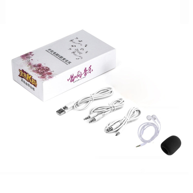 Microfone Condensador BGN-C7 para Karaoke em Telefone Móvel com Duplo Microfone para Canto ao Vivo e Placa de Som Integrada