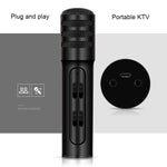 Microfone Condensador BGN-C7 para Karaoke em Telefone Móvel com Duplo Microfone para Canto ao Vivo e Placa de Som Integrada