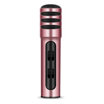 Microfone Condensador BGN-C7 para Karaoke em Telefone Móvel com Duplo Microfone para Canto ao Vivo e Placa de Som Integrada