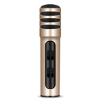 Microfone Condensador BGN-C7 para Karaoke em Telefone Móvel com Duplo Microfone para Canto ao Vivo e Placa de Som Integrada