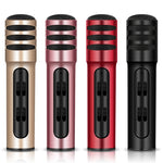 Microfone Condensador BGN-C7 para Karaoke em Telefone Móvel com Duplo Microfone para Canto ao Vivo e Placa de Som Integrada