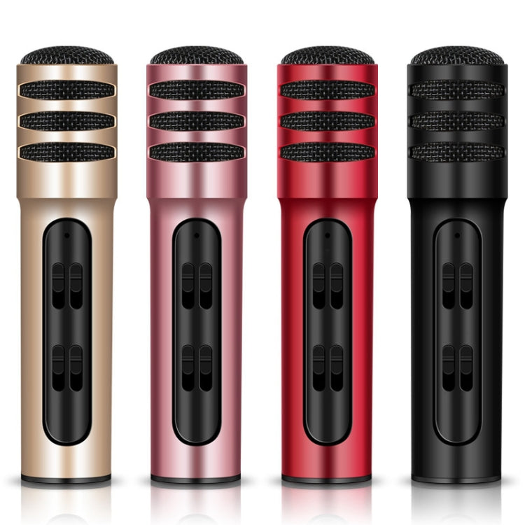 Microfone Condensador BGN-C7 para Karaoke em Telefone Móvel com Duplo Microfone para Canto ao Vivo e Placa de Som Integrada