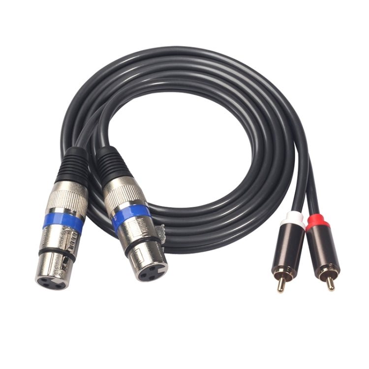 366156-15 Cabo de áudio 2 RCA macho para 2 XLR fêmea de 3 pinos, Comprimento: 1,5m, 366156-15 2 RCA macho para 2 XLR fêmea de 3 pinos