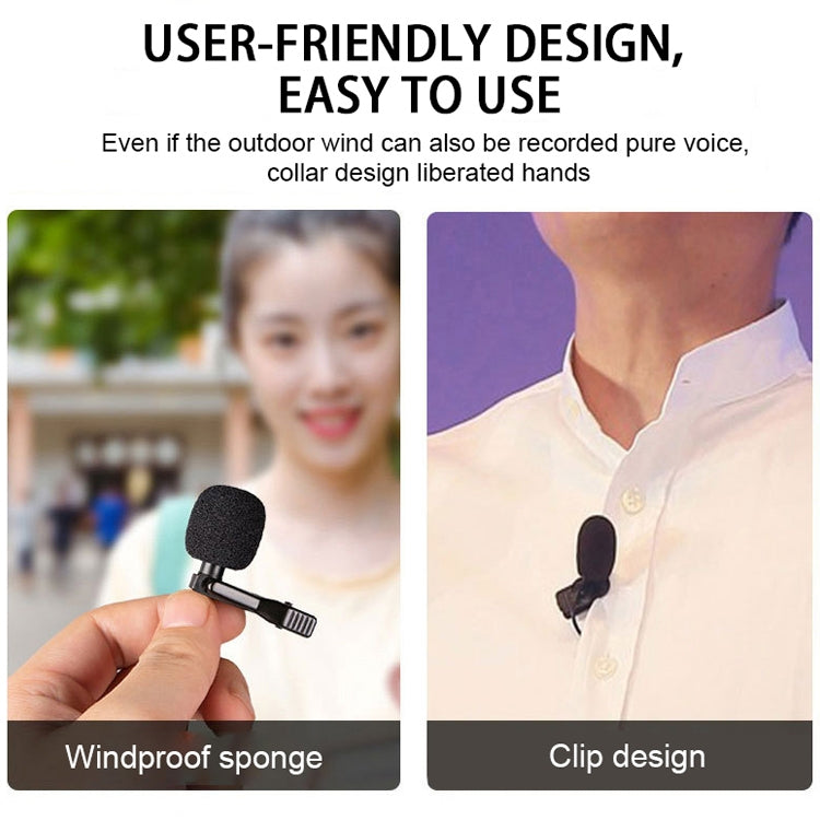 Microfone de Lapela Condensador com Redução Inteligente de Ruído YICHUANG YC-LM10 USB-C / Tipo-C, Comprimento do Cabo: 1,5m, YC-LM10
