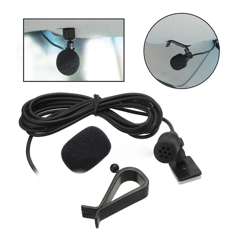 ZJ015MR Plug RCA Lotus para Carro, Navegação DVD, Microfone Externo Adesivo, Comprimento: 3m, Plug RCA Lotus