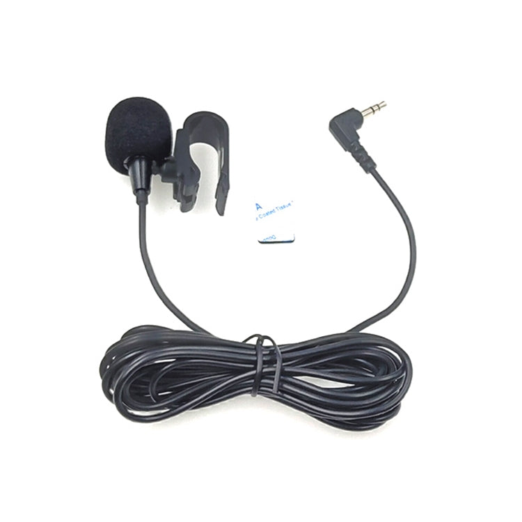 Microfone estéreo de lapela adesivo com clipe ZJ025MR para GPS de carro / áudio DVD com Bluetooth, comprimento do cabo: 3m, ficha de cotovelo de 90 graus 3,5mm, ficha estéreo de cotovelo 3,5mm