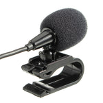 Microfone estéreo de lapela adesivo com clipe ZJ025MR para GPS de carro / áudio DVD com Bluetooth, comprimento do cabo: 3m, ficha de cotovelo de 90 graus 3,5mm, ficha estéreo de cotovelo 3,5mm
