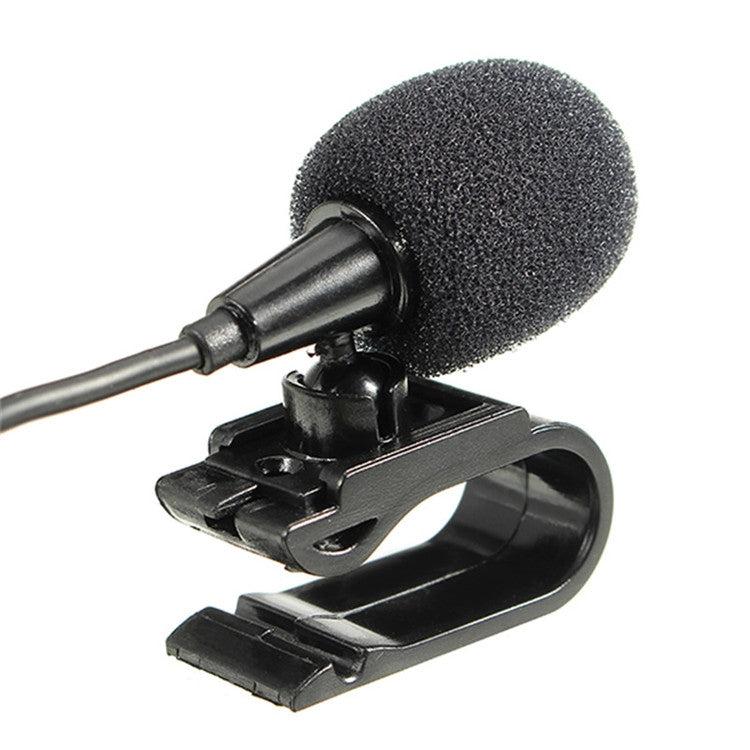 Microfone estéreo de lapela adesivo com clipe ZJ025MR para GPS de carro / áudio DVD com Bluetooth, comprimento do cabo: 3m, ficha de cotovelo de 90 graus 3,5mm, ficha estéreo de cotovelo 3,5mm