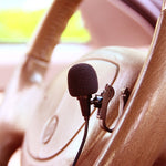 Microfone estéreo de lapela adesivo com clipe ZJ025MR para GPS de carro / áudio DVD com Bluetooth, comprimento do cabo: 3m, ficha de cotovelo de 90 graus 3,5mm, ficha estéreo de cotovelo 3,5mm