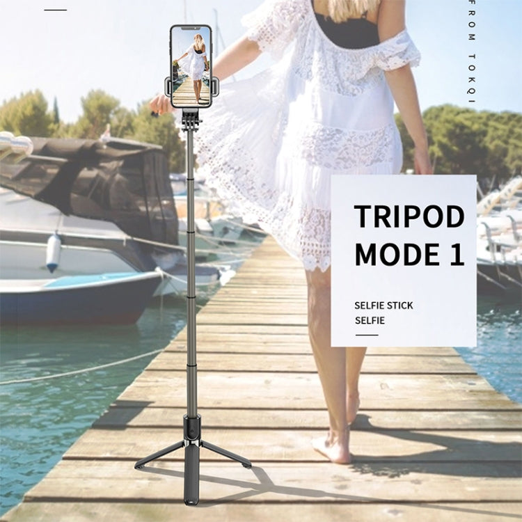 Tripé dobrável Bluetooth L03 em liga de alumínio com bastão de selfie, L03 branco, L03 preto