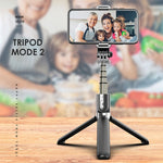 Tripé dobrável Bluetooth L03 em liga de alumínio com bastão de selfie, L03 branco, L03 preto