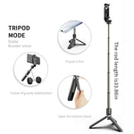 Tripé dobrável Bluetooth L03 em liga de alumínio com bastão de selfie, L03 branco, L03 preto