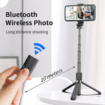 Tripé dobrável Bluetooth L03 em liga de alumínio com bastão de selfie, L03 branco, L03 preto