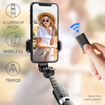 Tripé dobrável Bluetooth L03 em liga de alumínio com bastão de selfie, L03 branco, L03 preto