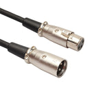 Cabo de Microfone XLR Macho 3 Pinos para XLR Fêmea 5m