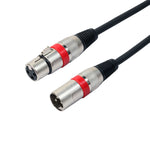 Cabo de microfone blindado MIC XLR macho de 3 pinos para XLR fêmea, comprimento: 1m (Vermelho)